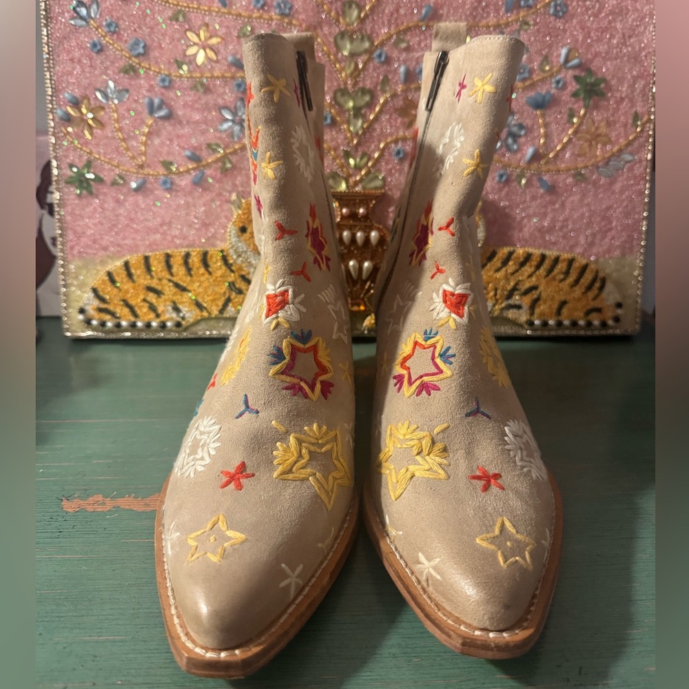 Free People Embroidered Ankle Boots